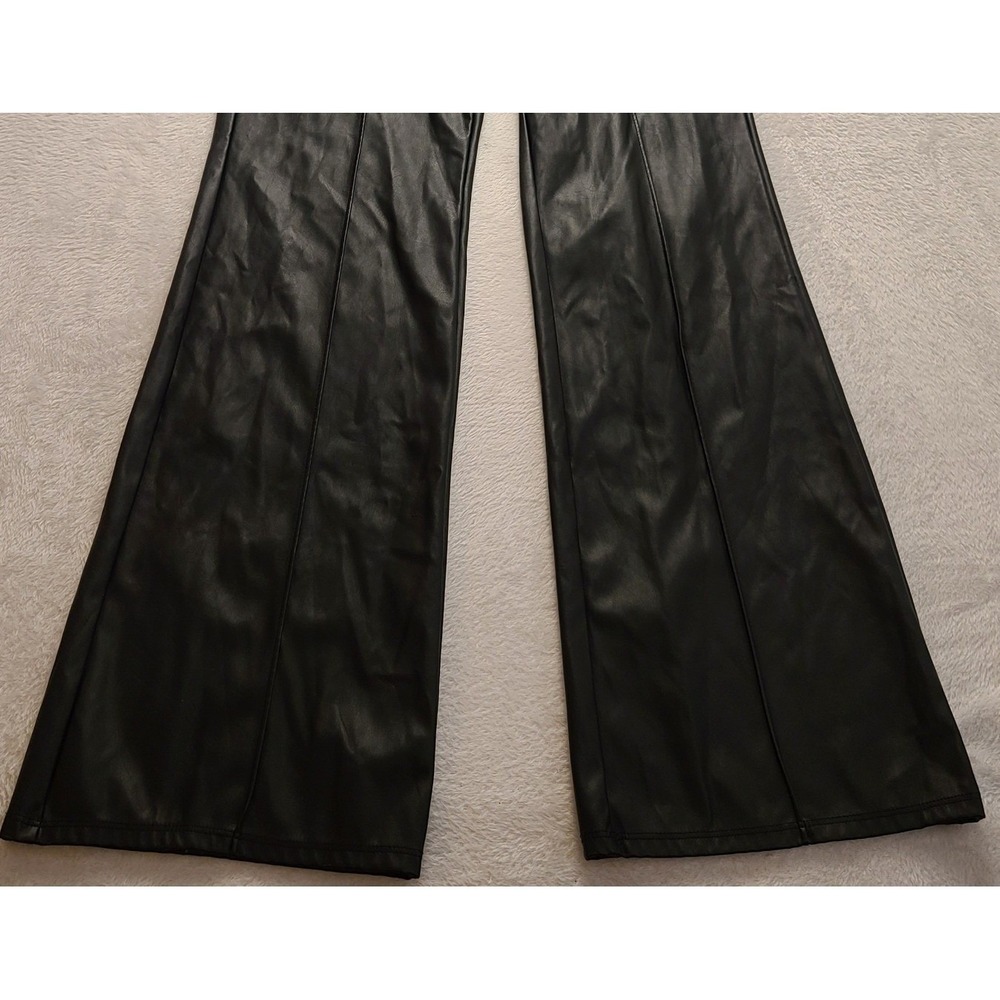 Wild Fable Women's Black Faux Leather Wide Leg Seam Front Pants Size 2 NWOT - Picture 12 of 13
